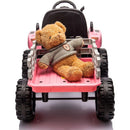 Ride on Tractor with Trailer,24V Battery Powered Electric Tractor Toy, 200wx2motor 1.86-4.97MPH/Remote Control,electric car for kids,Three speed adjustable,USB,MP3, Bluetooth,LED light, safety belt