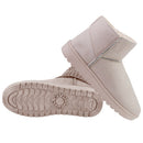 Women Lady Snow Boots Suede Mid-Calf Boot Shoe Short Plush Warm Lining Shoes w/ Anti-slip Rubber Base Knitting Design
