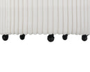 Malna Plush Wide Wale Corduroy Upholstered Barrel Accent Chair with Wheels