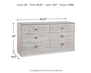 Paxberry - Six Drawer Dresser - Weatherworn - Whitewash by Unique Piece Furniture
