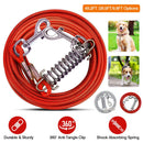 29.5FT Dog Tie Out Cable Long Dog Leash Chew Proof Lead Dog Chain with Durable Spring 360¡ Rotatable Clips PVC Case for Outside Yard Caming