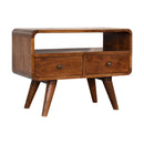 Solid Wood Curved Media Unit