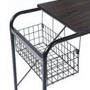 31.5" Computer Desk/ Home office desk With Wire Storage Basket - walnut & black