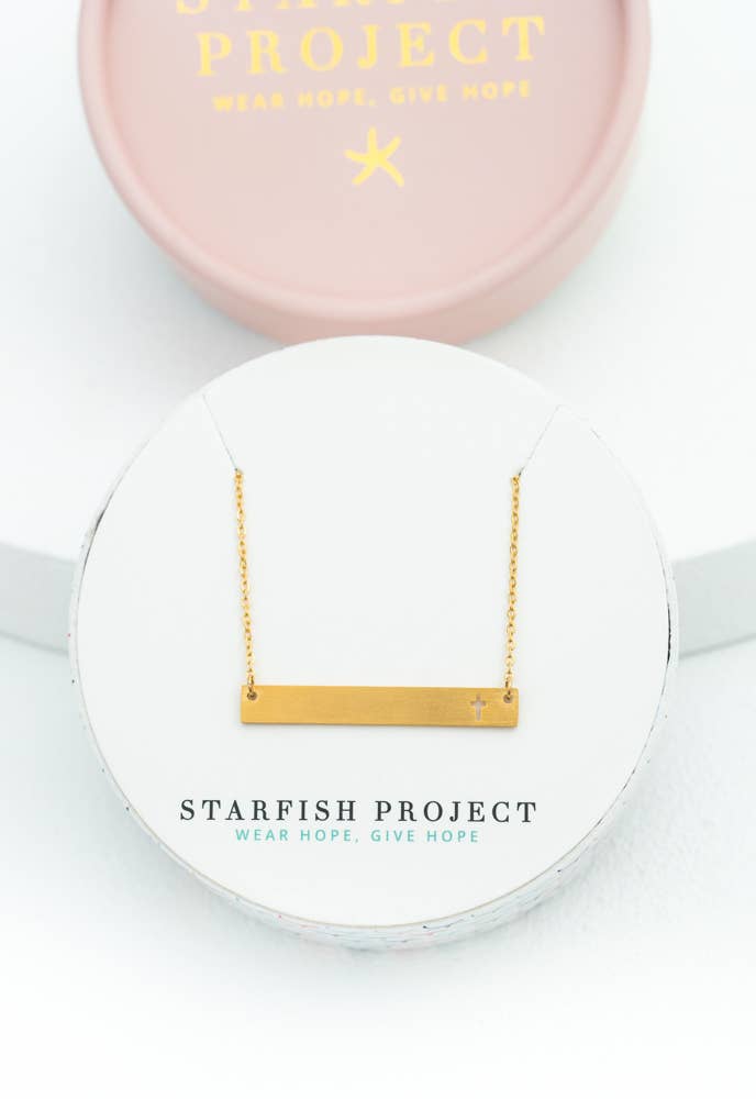 Layla Gold Cross Bar Necklace