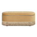 Melinda - Oval Tufted Bullion Fringe Storage Bench by HouseOfZazla