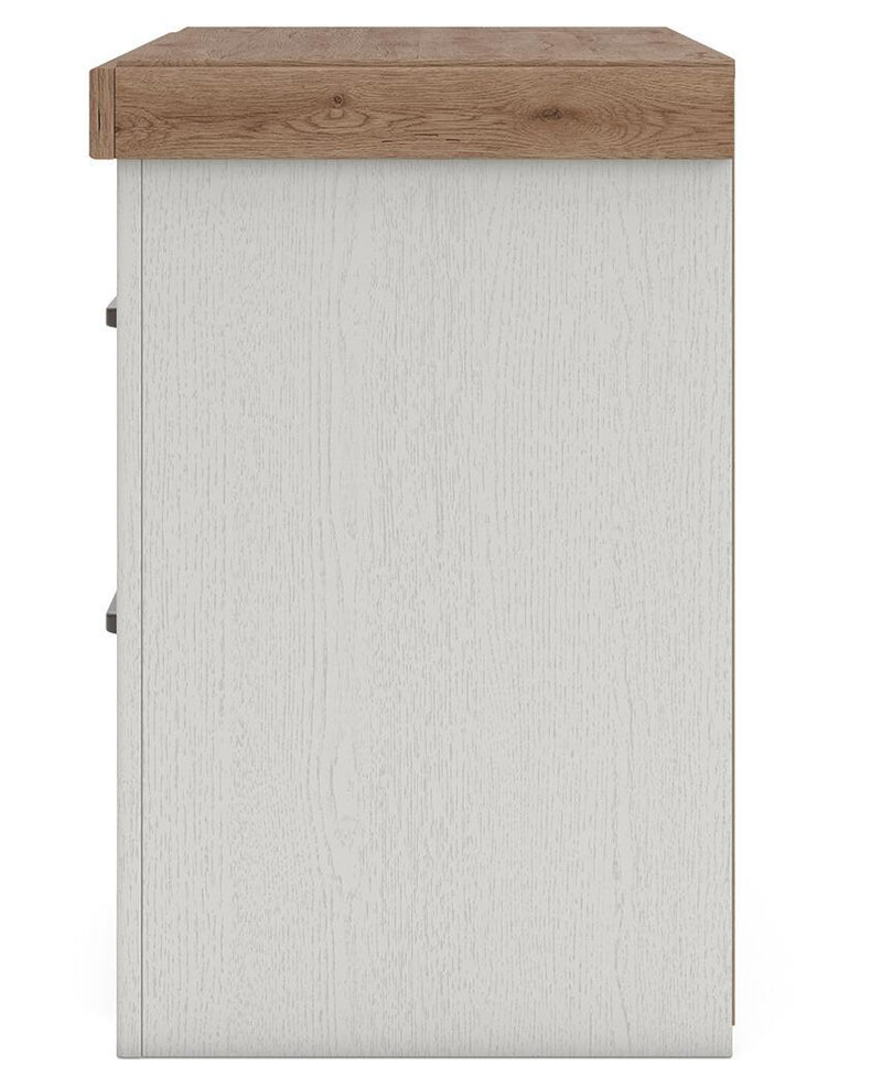 Savonport - Two Drawer Night Stand - White / Brown, photo 7 of 7