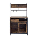 Furniture Style 2 In 1 Pet Friendly Dog Crate Composite Desk Hutch - Rustic Brown by HouseOfZazla