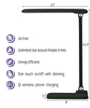Brilli 15"H LED Desk Lamp (Set of 2) Matte Black Finish with Wireless Charging by LampsUSA