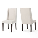 Modern Wingback Dining Chair (Set of 2) With Upholstered - Ivory by HouseOfZazla
