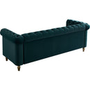 Chesterfield Velvet Sofa 84.65 inch for Living Room GREEN Color