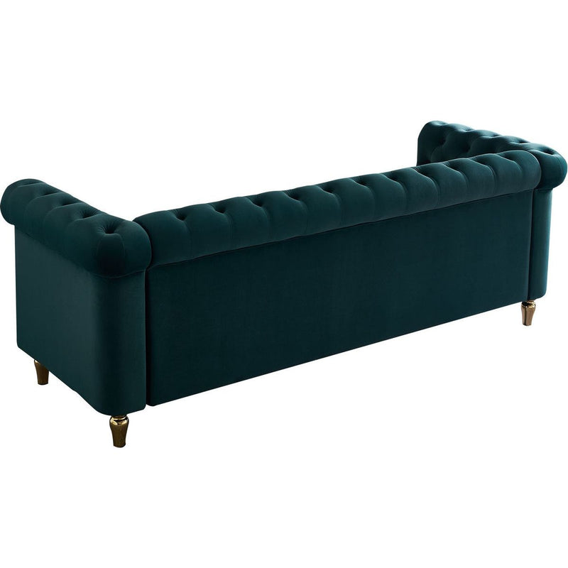 Chesterfield Velvet Sofa 84.65 inch for Living Room GREEN Color