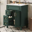 Bathroom Vanity With Sink, Compact Cabinet & 2 Drawers And Adjustable Shelf by Unique Piece Furniture