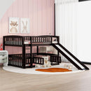 Low Bunk Bed With Slide, Fence And Ladder by Unique Piece Furniture