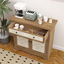 Rustic Vintage Accent Cabinet with Carved Floral Panels