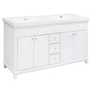 Bathroom Vanity With Double Sinks, 3 Drawers & 4 Doors - White by HouseOfZazla