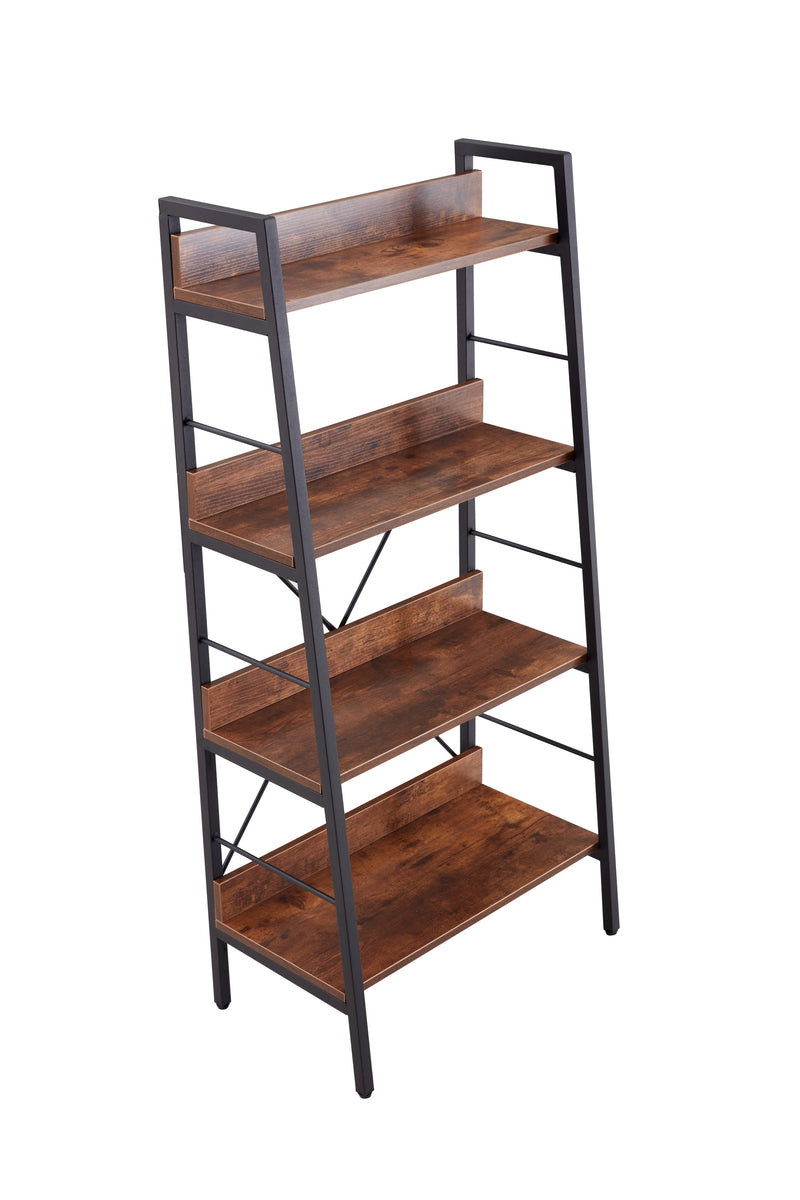 4 LAYER DISPLAY BOOKSHELF H LADDER SHELF STORAGE SHELVES RACK SHELF UNIT METAL FRAME, TIGGER, 1 pc per carton