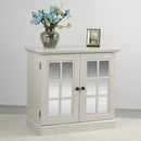 Sideboard Cabinet With Mirrored Doors, Adjustable Shelf, Metal Handles by HouseOfZazla