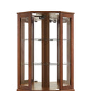 6 Shelf Corner Curio Display Cabinet with Lights, Mirrors and Adjustable Shelves, Walnut