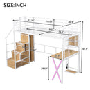 Loft Bed With Built In Work Station, Wardrobe, Storage Staircase And LED