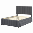 Upholstered Platform Bed With Twin Size Trundle And 3 Drawers by Unique Piece Furniture