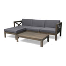 ALCOVE LSHAPE SOFA SET, DARK GREY