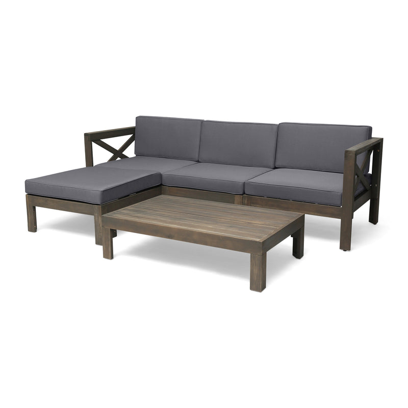 ALCOVE LSHAPE SOFA SET, DARK GREY