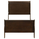 Louis Philippe Wood Twin Sleigh Bed Cappuccino