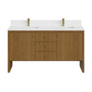 James Martin Hudson 60" Double Bathroom Vanity, Honey Oak