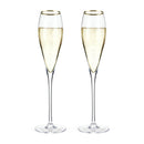 Gold-Rimmed Crystal Champagne Flutes Set of 2 by Viski