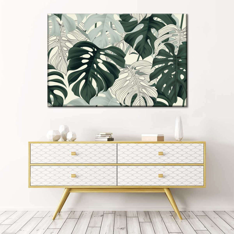 Jungle Monstera Leaves Wall Art