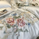 GobekUsa Egyptian Cotton White Embroidery Bedding Set - Queen/King Size - 1000TC Linens