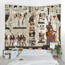 Egyptian egypt tapestry wall hanging maroon & green bedroom art by Decorbites