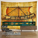 Egyptian mandala tapestry wall hanging blue & gold bedroom decor by Decorbites
