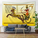 Egyptian psychedelic murals tapestry green anubis bedroom wall decor by Decorbites