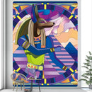 Egyptian psychedelic murals tapestry green anubis bedroom wall decor by Decorbites