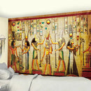 Egyptian psychedelic murals tapestry green anubis bedroom wall decor by Decorbites