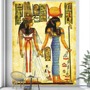 Egyptian psychedelic murals tapestry green anubis bedroom wall decor by Decorbites