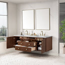 James Martin Amberly 72" Dual Mount Double Bathroom Vanity, Mid-Century Walnut