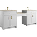 James Martin Bellshire 84" Double Bathroom Vanity, Bright White
