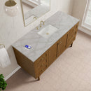 James Martin Laurent 60" Dual Mount Single Bathroom Vanity, Honey Oak