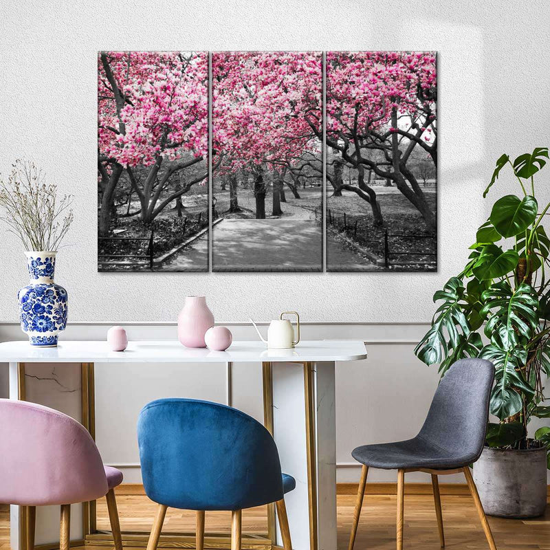 Central Park NY Cherry Blossoms Wall Art