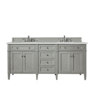 James Martin Brittany 72" Double Bathroom Vanity, Urban Gray