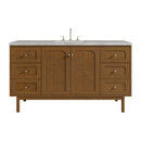 James Martin Laurent 60" Dual Mount Single Bathroom Vanity, Honey Oak
