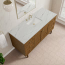 James Martin Laurent 60" Dual Mount Single Bathroom Vanity, Honey Oak