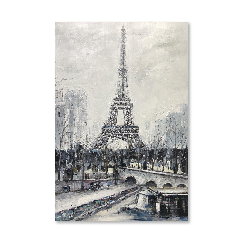 Eiffel Brushed Oil Painting