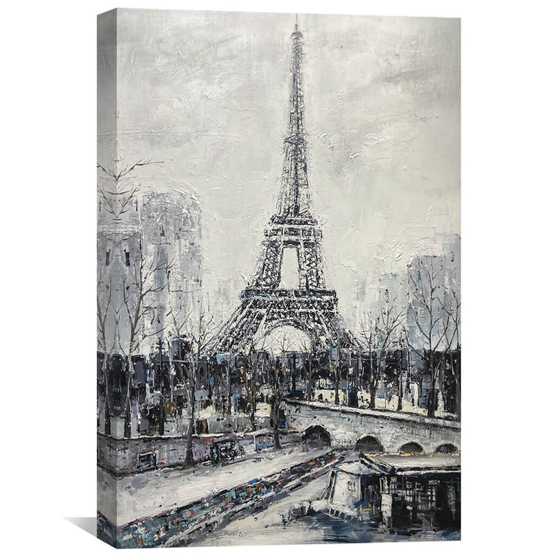 Eiffel Brushed Oil Painting