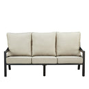 Black Aluminum Deep Seating Sofa with Cushions