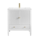 James Martin Myrrin 30" Single Bathroom Vanity, Bright White