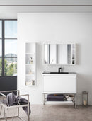 James Martin Milan 35.4" Mirror, Glossy White