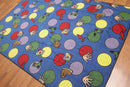 5'6" x 8' Modern Playful Novelty Design Nylon Full Pile Area Rug Blue